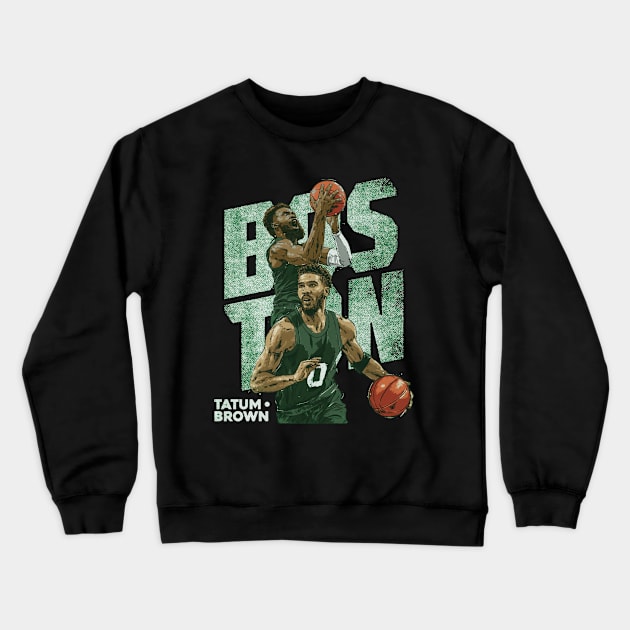 Jayson Tatum & Jaylen Brown Boston Duo Crewneck Sweatshirt by danlintonpro